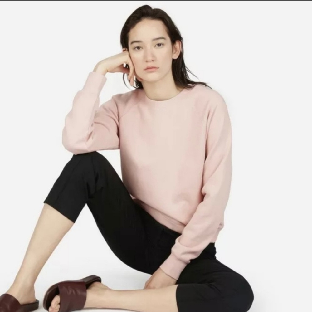 Everlane Pink Classic French Terry Sweatshirt XL